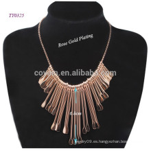 Nuevo 2015 Brillante Rose Gold / Silver / Gold Plated proveedor de acero inoxidable collar de moda en China